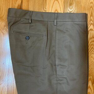 LAND'S END Men's Balsam Bark Flat Front Tailored Fit Chino Pants 34 X 34 - New
